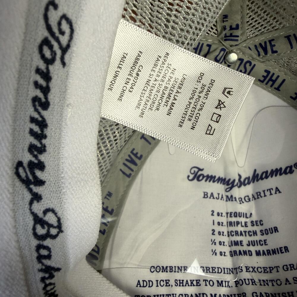 Tommy Bahama Hat Cap Snap Back Mens One Size White Trucker Mesh Marlin - Picture 10 of 10